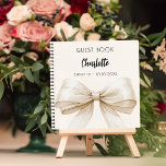 Guest book beige cream bow SWEET 16<br><div class="desc">A beige,  cream coloured background colour. Decorated with a large bow.  Personalise and add your name,  text.</div>