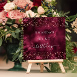 Guest book birthday burgundy rose gold glitter<br><div class="desc">A guest book for a feminine and glamourous 21st (or any age) birthday party. A burgundy agate background with rose gold faux glitter,  confetti.  Add your name,  and age 21</div>