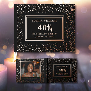 Guest Book Birthday Party Foil Bling Photo & Quote