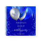 Guest book birthday party royal blue balloons