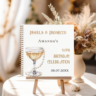 Guest book birthday pearl prosecco