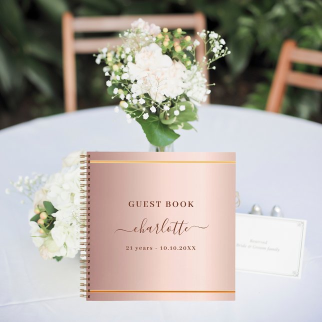 Guest book birthday rose gold elegant (Creator Uploaded)