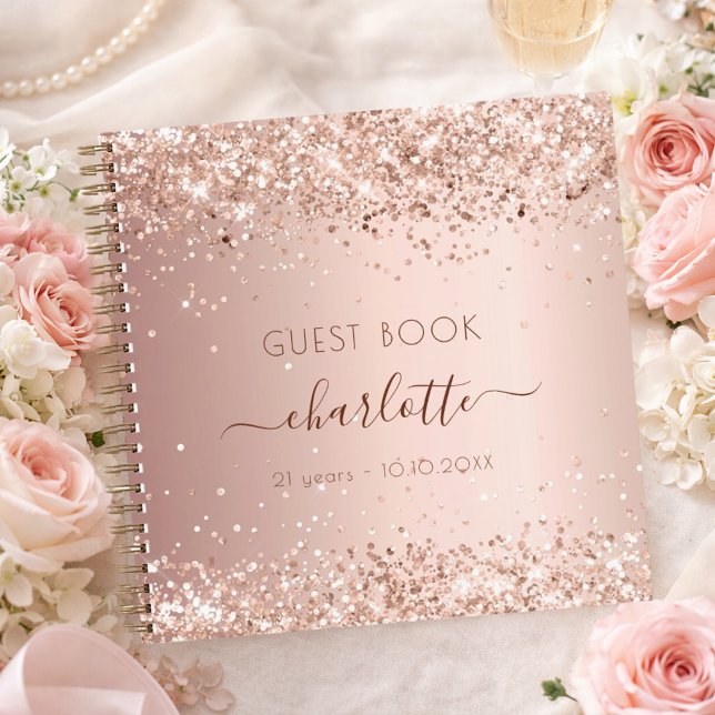 Guest book birthday rose gold name (Creator Uploaded)