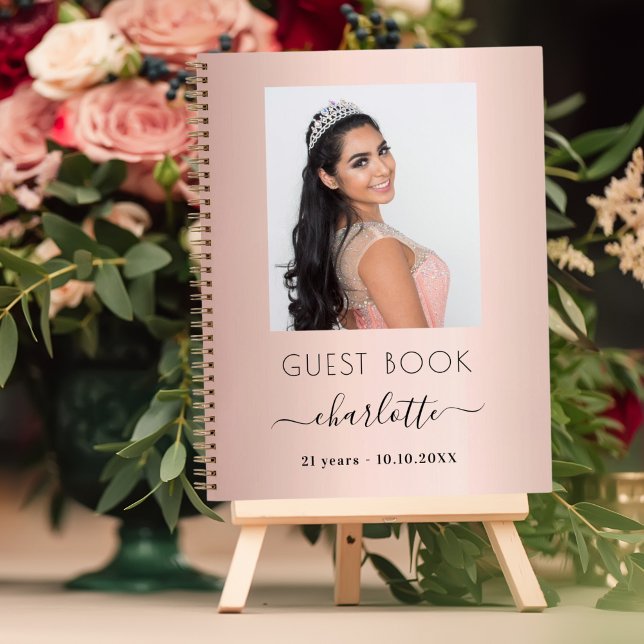 Guest book birthday rose gold photo (Creator Uploaded)