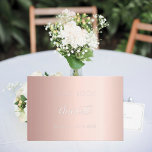 Guest book birthday rose gold pink silver<br><div class="desc">A guest book for a feminine and glamourous 21st (or any age) birthday party.  A stylish rose gold,  pink gradient background. Add your name,  age 50/text.  With real silver foil text.</div>
