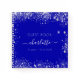 Guest book birthday royal blue silver glitter
