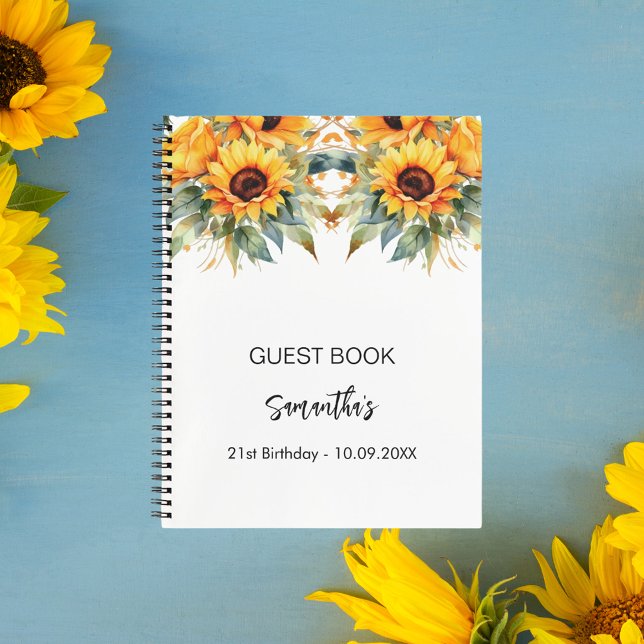 Guest book birthday sunflowers watercolor (Creator Uploaded)