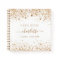 Guest book birthday white gold glitter monogram