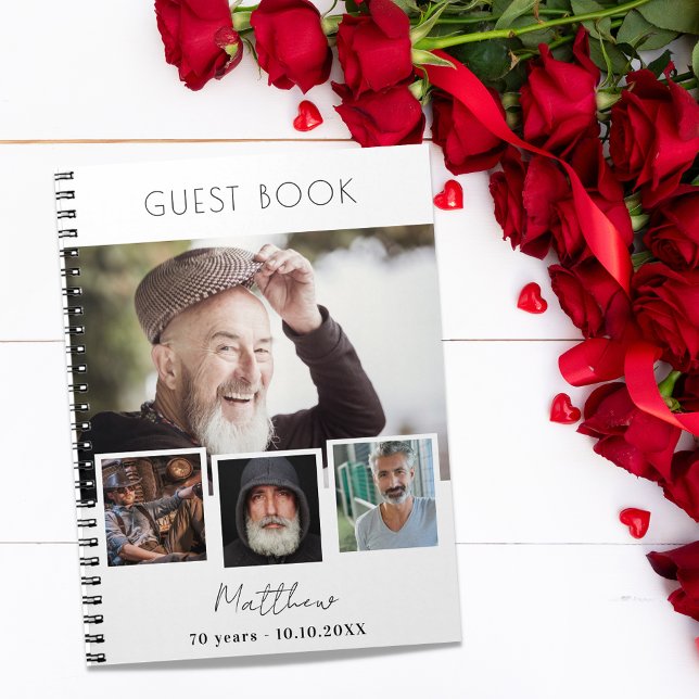 Guest book birthday white photo collage (Creator Uploaded)