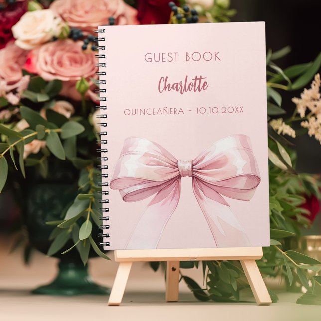 Guest book blush pink bow Quinceanera (Creator Uploaded)