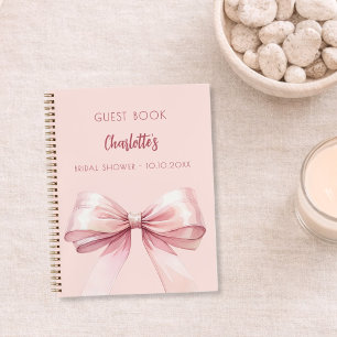 Guest book Bridal Shower blush pink bow