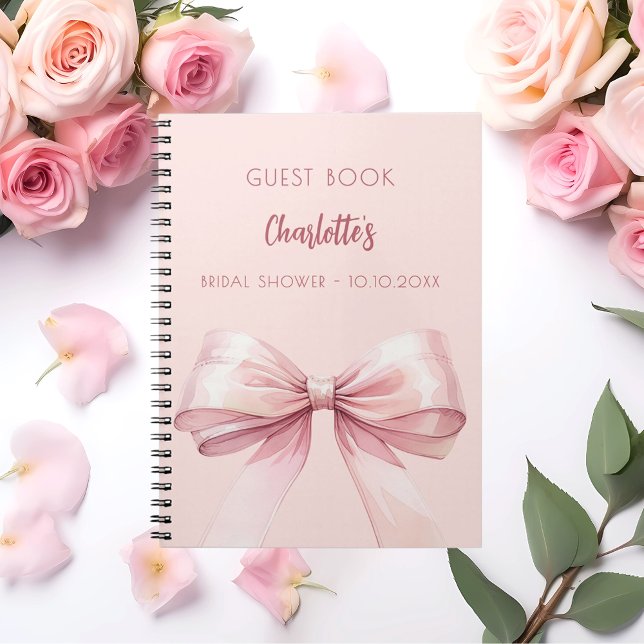 Guest book Bridal Shower blush pink bow (Creator Uploaded)