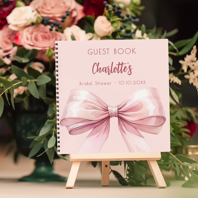 Guest book Bridal Shower blush pink bow (Creator Uploaded)