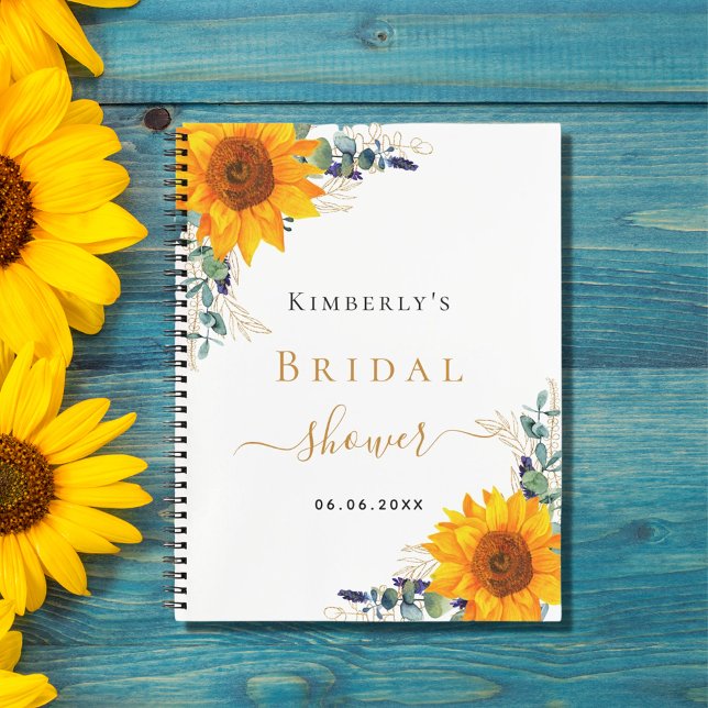 Guest book bridal shower eucalyptus sunflower (Creator Uploaded)