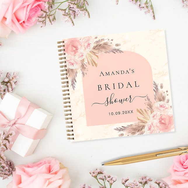 Guest book bridal Shower pampas grass rose gold (Creator Uploaded)