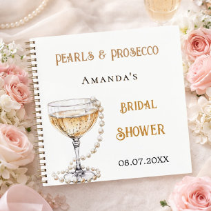 Guest book bridal shower pearl prosecco