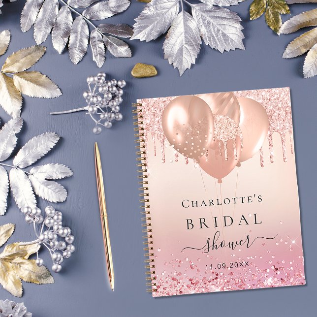 Guest book bridal shower rose gold pink balloons (Creator Uploaded)