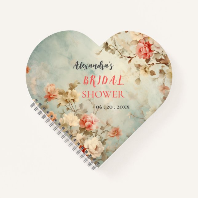 Guest Book Bridal Shower Spiral Notebook Wedding (Front)