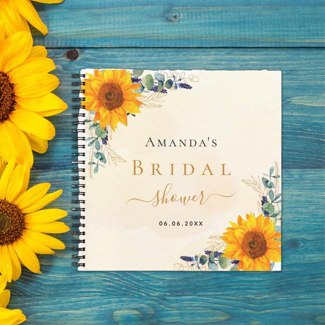 Guest book bridal shower sunflowers eucalyptus (Creator Uploaded)