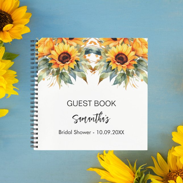 Guest book bridal shower sunflowers watercolor (Creator Uploaded)