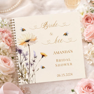 Guest book Bridal Shower wildflowers Bride to Bee