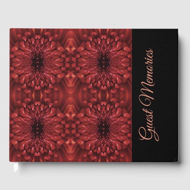 Guest Book - Chrysanthemum Red Kaleidoscopic (Front)