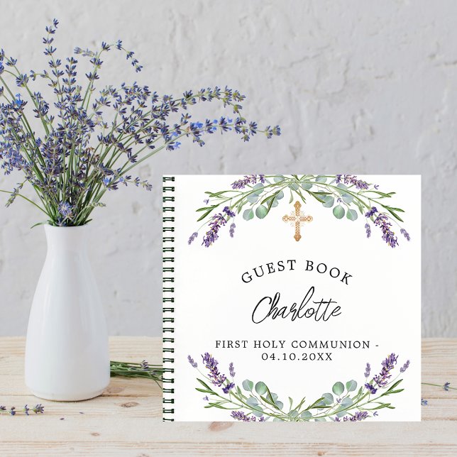 Guest book Communion lavender violet eucalyptus (Creator Uploaded)