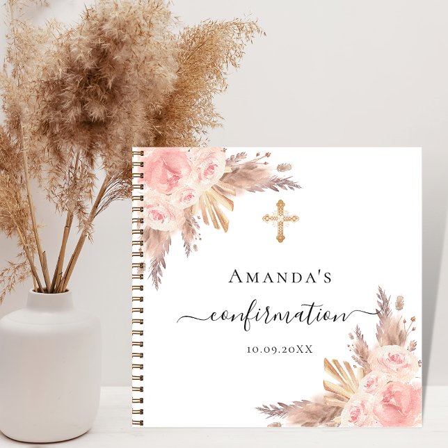 Guest book confirmation pampas grass rose blush (Creator Uploaded)