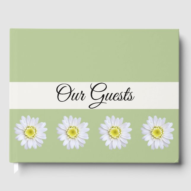 Guest Book - Daisies on Sage (Front)