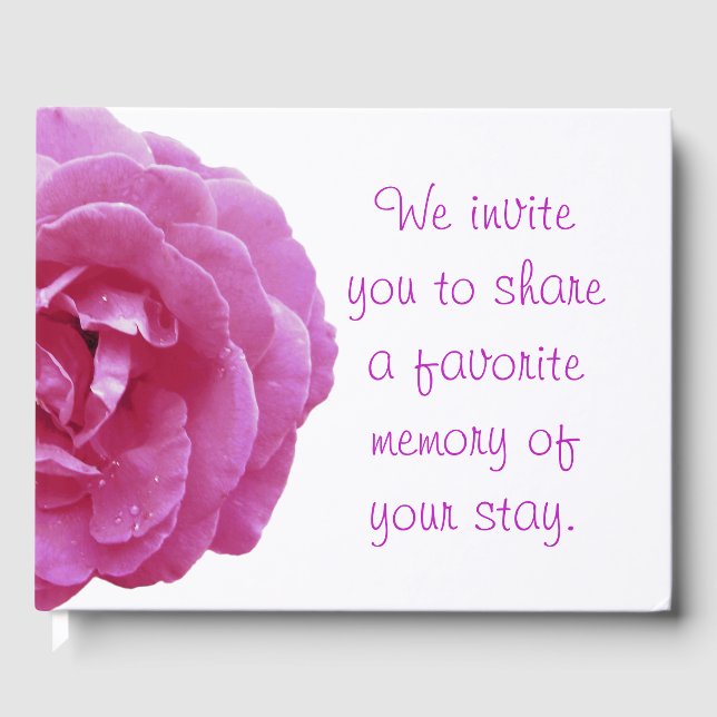 Guest Book - Dark Pink Rose (Front)