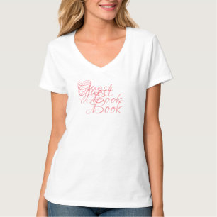 Guest Book Elegant Pink Script T-Shirt