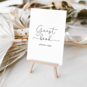 Guest Book Elegant Simple Calligraphy Sign