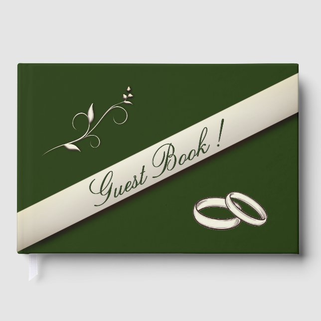 Guest Book for Hunter Green Wedding (Front)