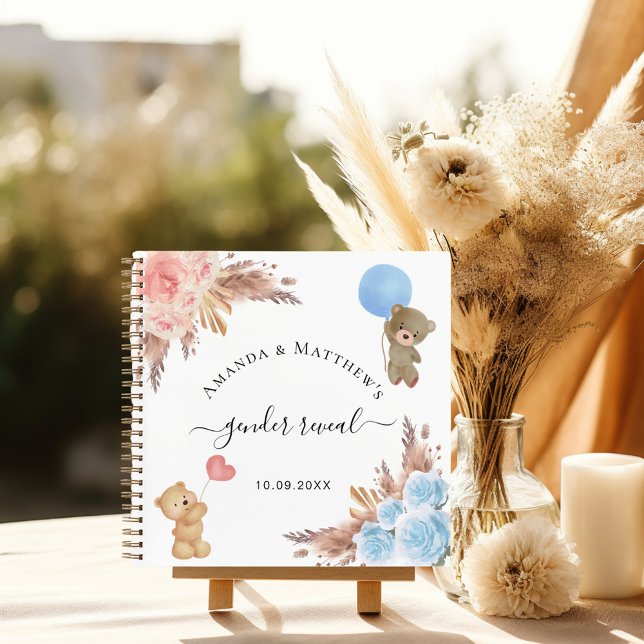 Guest book gender reveal pampas grass baby shower (Creator Uploaded)