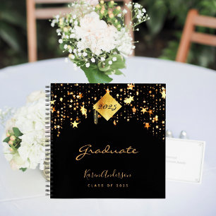Guest Book Graduation 2024 graduate black gold