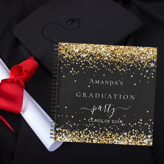 Guest book graduation black gold glitter 2025 (Creator Uploaded)