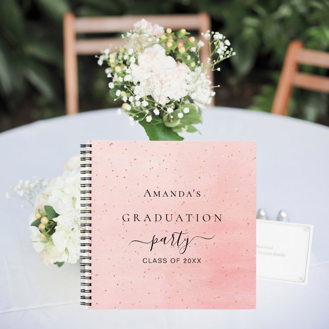 Guest book graduation blush pink gold name (Creator Uploaded)