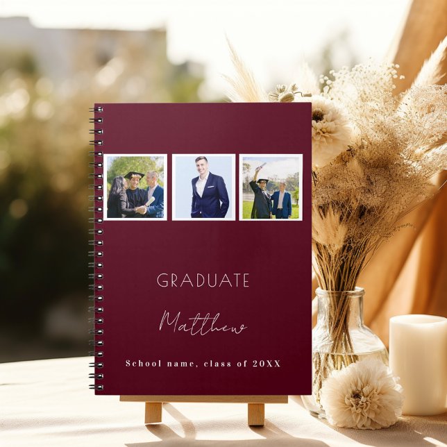Guest book graduation burgundy photo name (Creator Uploaded)