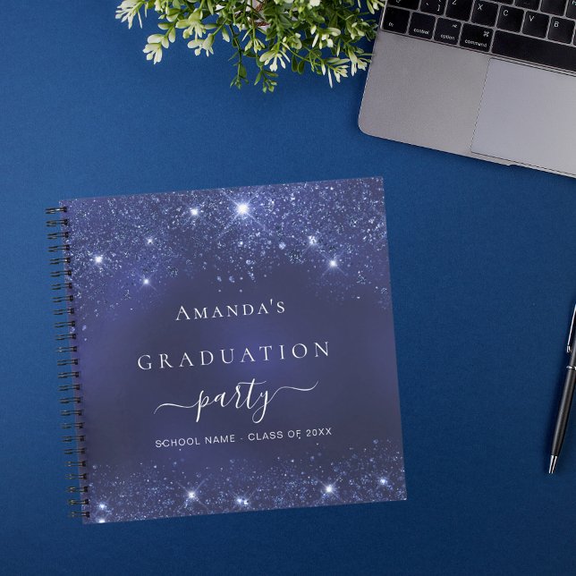 Guest book graduation navy blue glitter 2026 (Creator Uploaded)