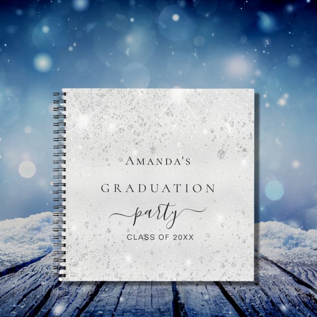 Guest book graduation silver glitter name 2025 (Creator Uploaded)