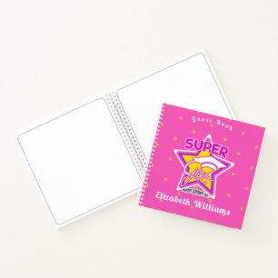 Guest Book Graduation Super Grad Pink Editable