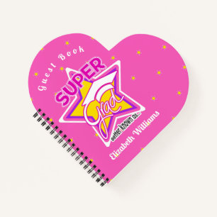 Guest Book Graduation Super Grad Pink Heart Custom