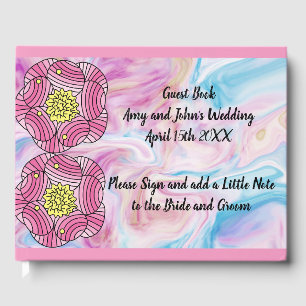 Guest Book in Pink for Bride and Groom