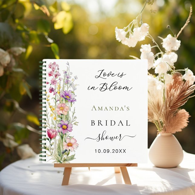 Guest book Love in bloom pink purple Bridal Shower (Creator Uploaded)