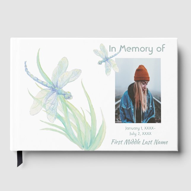 Guest Book Memorial Dragonfly Nature (Front)