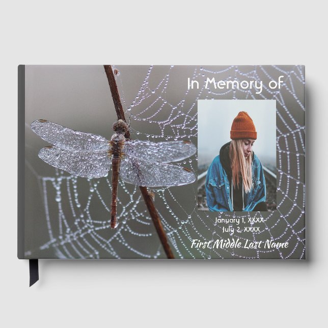 Guest Book Memorial Dragonfly Web (Front)