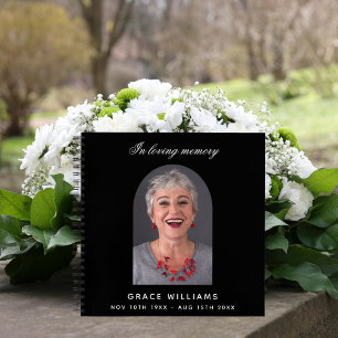 Guest book memorial funeral black arch photo