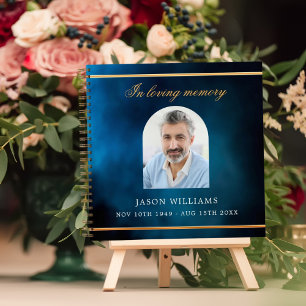 Guest book memorial funeral blue sky photo arch