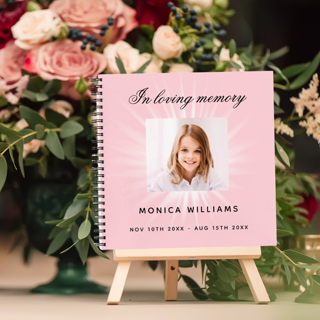 Guest book memorial funeral pink girl photo (Creator Uploaded)