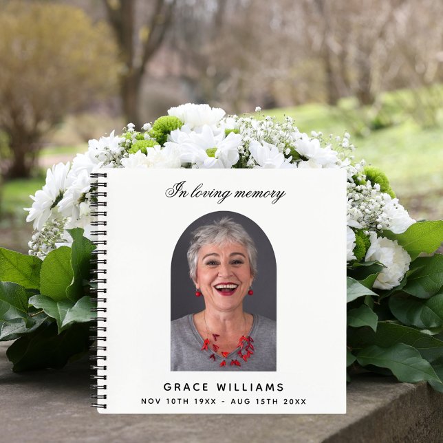 Guest book memorial funeral white arch photo (Creator Uploaded)